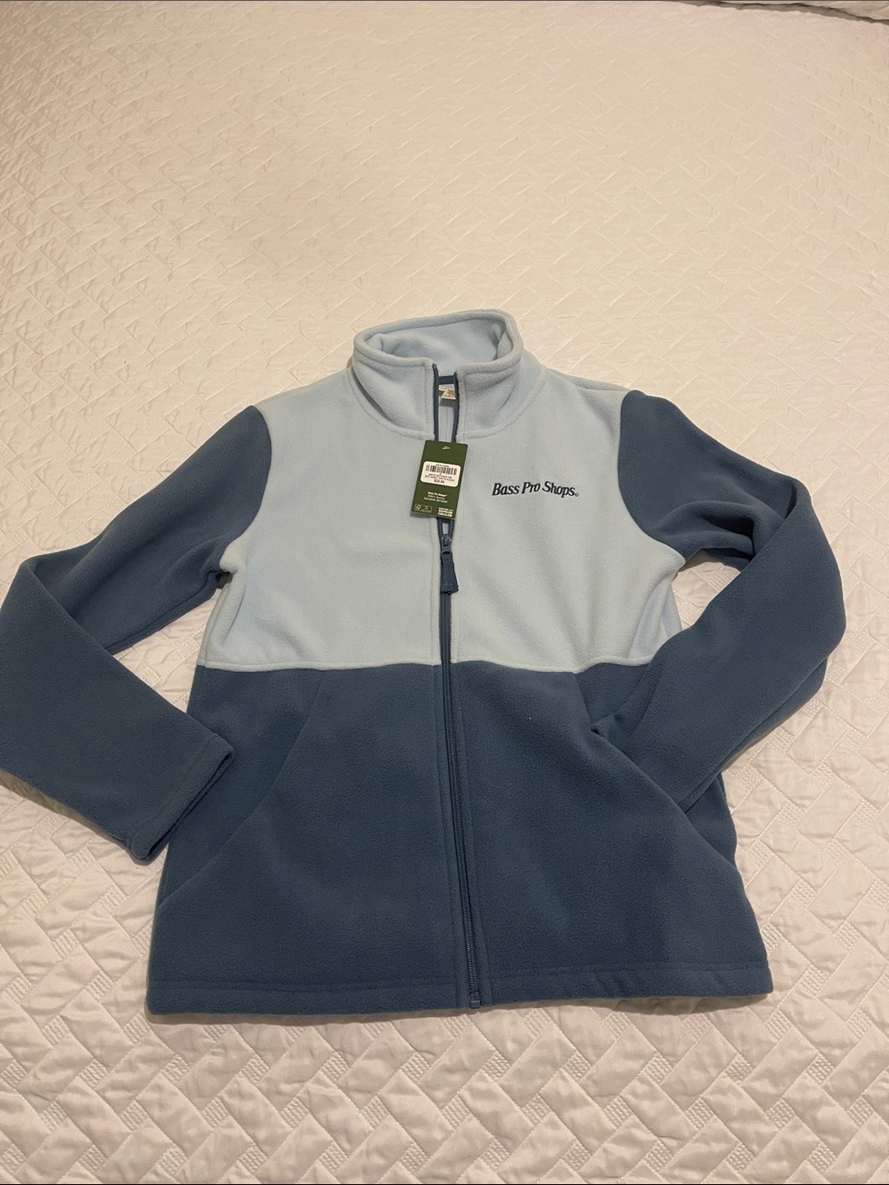 Bass Pro Shops Two-Tone Light Blue & Slate Full-Zip Fleece